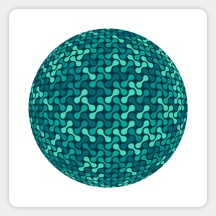 Metaballs Pattern Sphere (Teal) Magnet